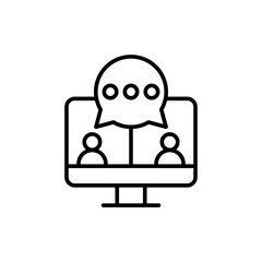 Online dialogue outline icons, minimalist vector illustration ,simple transparent graphic element .Isolated on white background