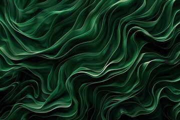 Obraz premium Abstract background with green and black wavy layers, Ai generated
