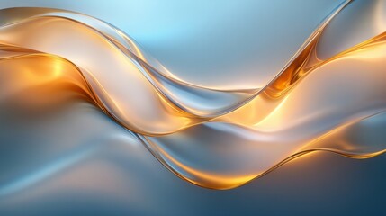 Naklejka premium Elegant abstract design of soft flowing gold and blue light merging into a modern premium gradient 