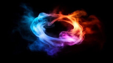 Fototapeta premium Abstract Colorful Smoke Ring: A Mesmerizing Visual Symphony