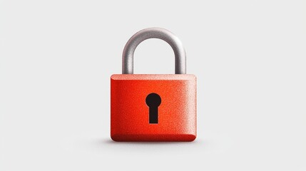 Fototapeta premium Vibrant Red Padlock Symbolizing Security and Protection Against Unauthorized Access