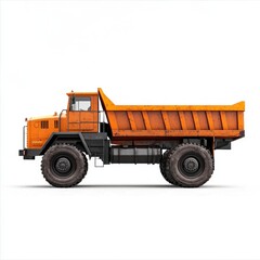 Fototapeta premium Dump Truck isolated on white background. Dump Truck icon. Heavy Machinery isolated on white. Construction Vehicle. Dump Truck Design Element. Dump Truck Isolated for Designers. Dump Truck isolated.