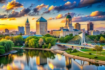 Obraz premium Winnipeg Historical Landmarks: Majestic Architecture & River Views - May 26, 2024