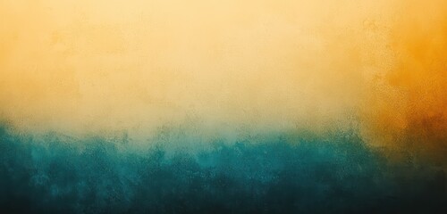 Obraz premium Cyan to ochre gradient with a soft, blurred abstract light