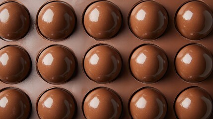 Fototapeta premium Chocolate Spheres in a Tray - Exquisite Delights