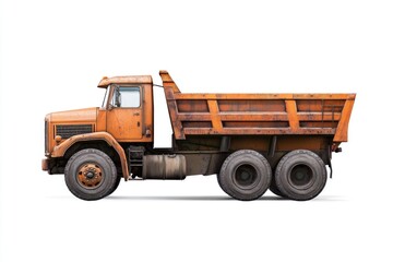 Dump Truck isolated on white background. Dump Truck icon. Heavy Machinery isolated on white. Construction Vehicle. Dump Truck Design Element. Dump Truck Isolated for Designers. Dump Truck isolated.	