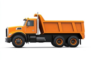 Dump Truck isolated on white background. Dump Truck icon. Heavy Machinery isolated on white. Construction Vehicle. Dump Truck Design Element. Dump Truck Isolated for Designers. Dump Truck isolated.	