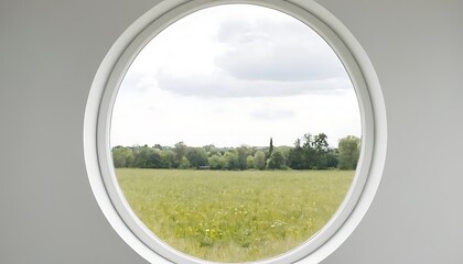 Fototapeta premium white circle window frame isolated on white background,window, aged, cut out, gold, image, mirror, no people, open, oval, painting, photography, picture,8894