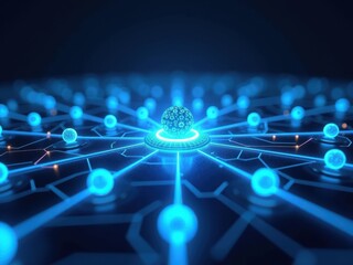 Exploring the connections within a blockchain network in a futuristic digital environment