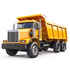 Dump Truck isolated on white background. Dump Truck icon. Heavy Machinery isolated on white. Construction Vehicle. Dump Truck Design Element. Dump Truck Isolated for Designers. Dump Truck isolated.	