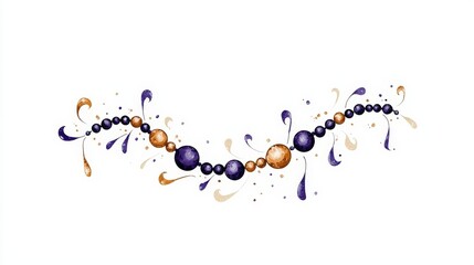 Fototapeta premium Decorative Watercolor Swirl with Colorful Circles and Splashes on a White Background