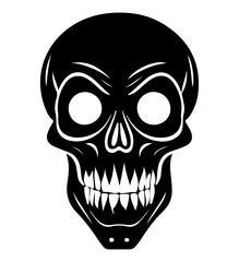 black tribal skull vector illustration, black skull shape vector illustration