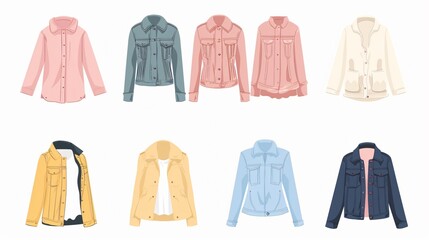 Stylish Women's Jackets and Shirts Vector Collection for Fashion Design Projects
