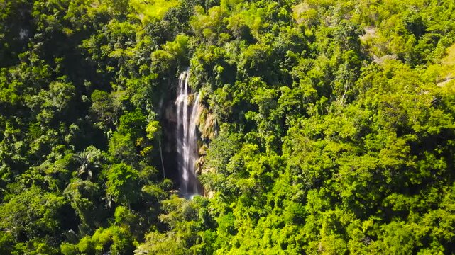 Tumalog Waterfall. Negros Island. Philippines.  