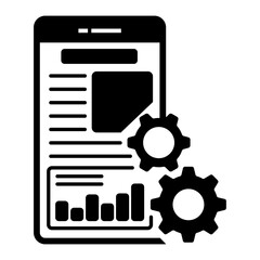 Website Metrics on Home screen vector icon design, Web hosting service Symbol, Computing machines Sign, Internet Application Management stock illustration, Mobile app KPI dashboard concept