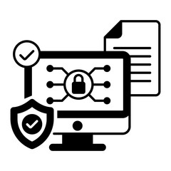 Real-time adaptive security vector design, Web hosting service Symbol, Computing machines Sign, Internet Application Management stock illustration, Hybrid Intrusion monitoring and detection concept