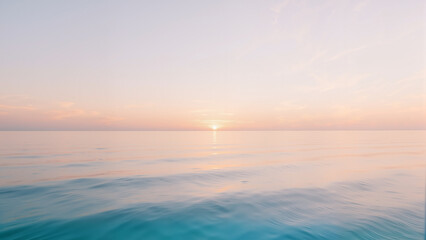 Obraz premium Calm ocean view at sunset with pastel colors, peaceful contemplation