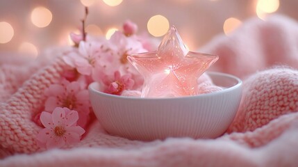 A crystal star in a bowl.