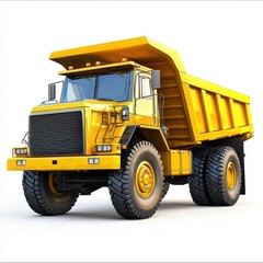Dump Truck isolated on white background. Dump Truck icon. Heavy Machinery isolated on white. Construction Vehicle. Dump Truck Design Element. Dump Truck Isolated for Designers. Dump Truck isolated.	