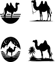 camel, camel  silhouette, camel  silhouette set