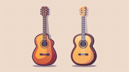 Classic Acoustic Guitar Icon for Music Instrument Enthusiasts