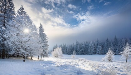 Obraz premium snow covered trees