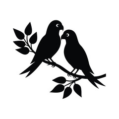 two birds on a branch