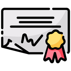 diploma vector filled outline icon