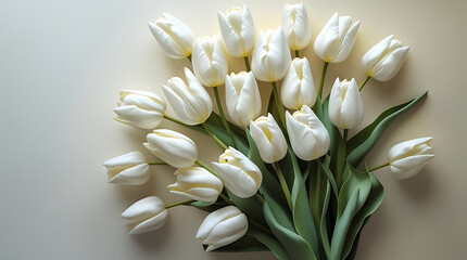 bouquet of white tulips