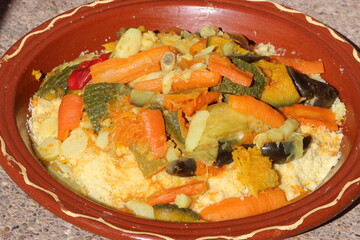 Fresh Moroccan Couscous Close Up, Amazigh Couscous