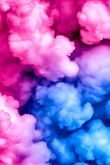 Fototapeta premium A vibrant abstract cloud formation featuring shades of pink and blue, evoking a dreamy and artistic atmosphere.