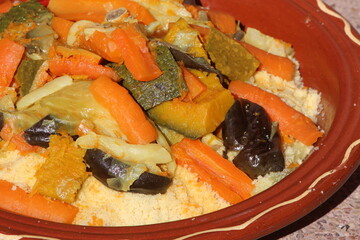 Fresh Moroccan Couscous Close Up, Amazigh Couscous