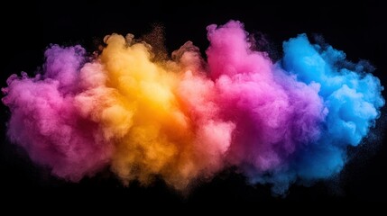 Fototapeta premium Abstract Colorful Explosion of Paint or Powder, Vibrant Hues and Dynamic Forms
