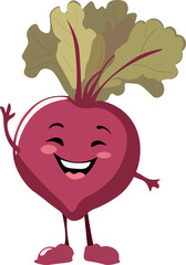 Obraz premium cartoon funny beet drawing, super vomit, cute vegetable,