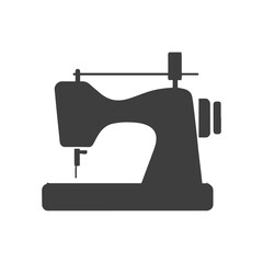 Modern Sewing Machine Icon Black and White