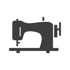 Modern Sewing Machine Icon Black and White