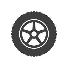 Fototapeta premium Vehicle Tire Icon with a Unique Rim Design