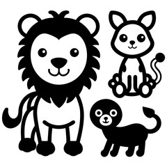 set of cartoon animals