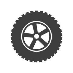 Fototapeta premium Vehicle Tire Icon with a Unique Rim Design