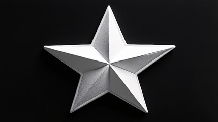 Obraz premium White Star Shape on Black Background Minimalist Geometric Design Simple Elegant Isolated Object