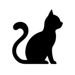 cat silhouette black icon for pet lovers