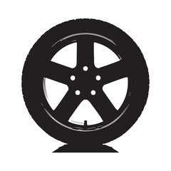 Obraz premium Vehicle Tire Icon with a Unique Rim Design