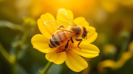 bee on yellow flower