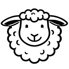 Cartoon sheep silhouette