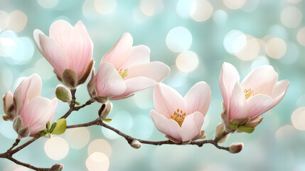 Obraz premium pink magnolia flowers