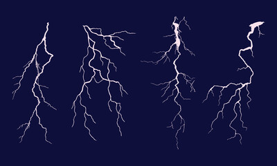 Collection of different lightning illustration