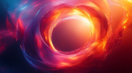 Obraz premium Abstract swirling vortex of vibrant colors, fiery hues and luminous energy, creating a mesmerizing cosmic spectacle.