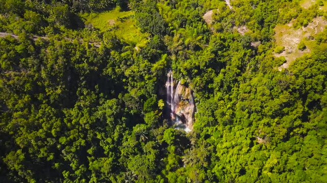 Tumalog Waterfall. Negros Island. Philippines.  