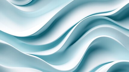 Fototapeta premium Abstract background with light blue and white wavy shapes and textured surface. Soft, flowing lines create a calming and elegant visual. Subtle