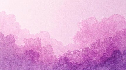 Fototapeta premium Dreamlike Lavender Hues A Soft Watercolor Landscape of Gentle Hills and Pastel Clouds